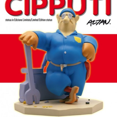 Statua di Cipputi operaio metalmeccanico in tuta blu - 1
