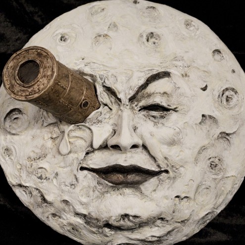 La luna di Méliès scultura rifinita e dipinta a mano - 6